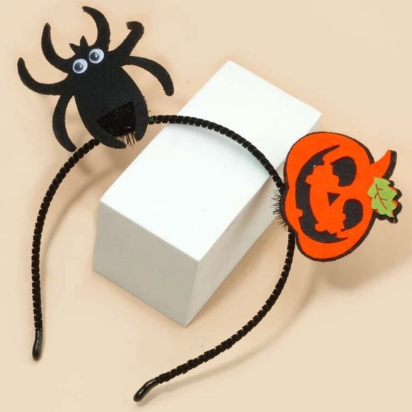 🎃 Awesome Cartoon Spider And Jack-o-lantern Pumpkin Headdress Headband 🕷 - Picture 5 of 5